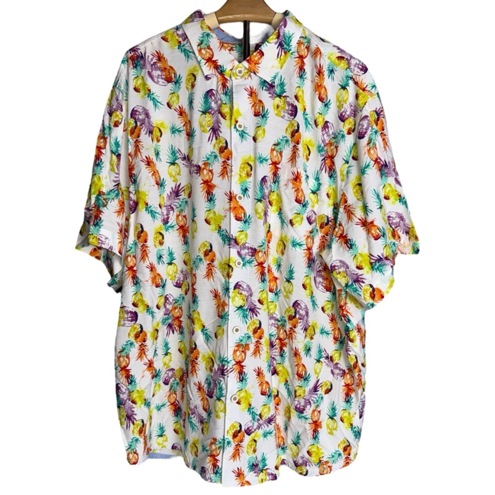 Tommy Bahama Mens XL IslandZone Pineapple IslandZone‎ Short Sleeve Camp Shirt